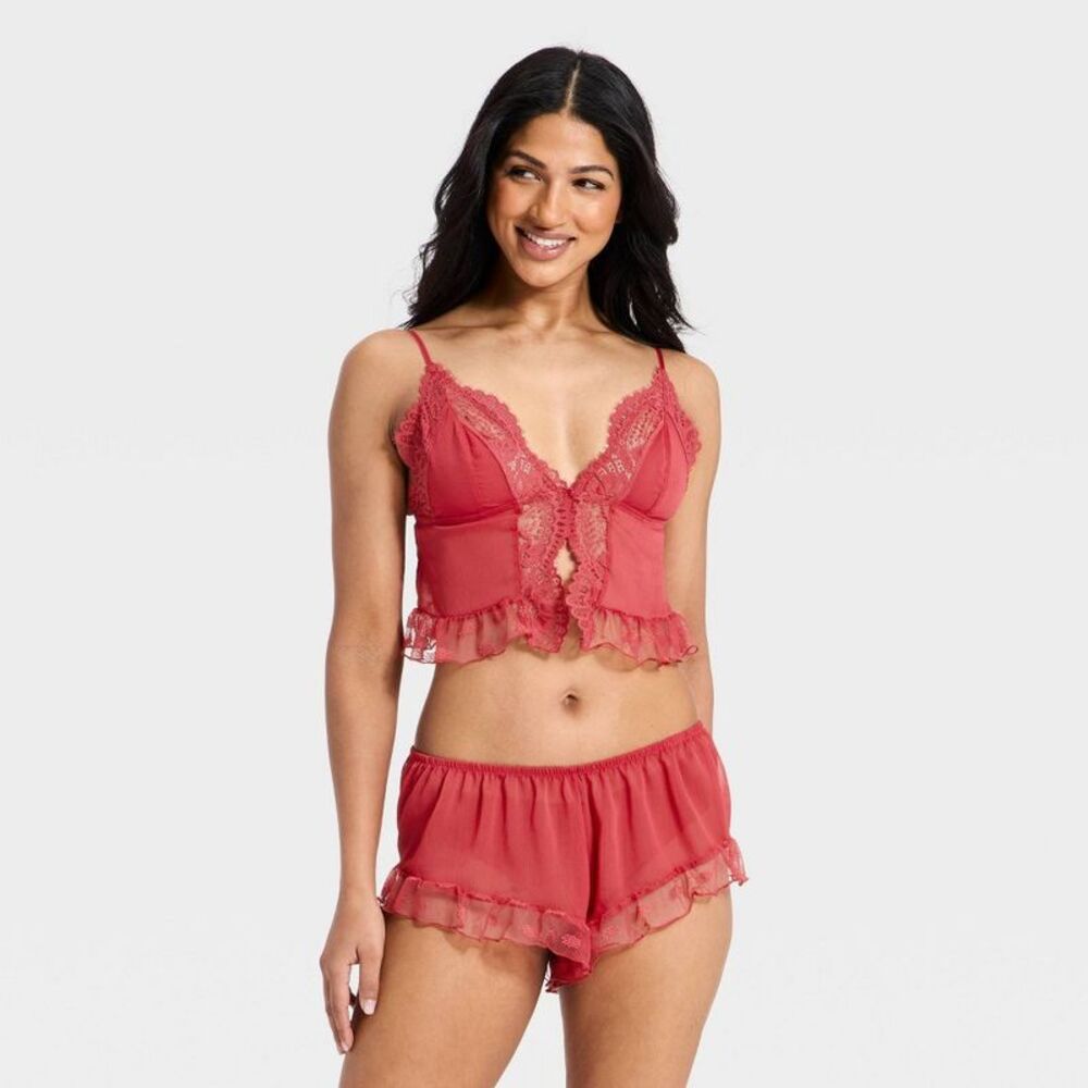 Women's Heirloom Lace Tap Set - Auden Berry Red XL